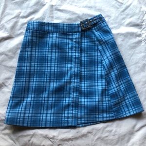 Brandy Melville Blue Plaid Emerson Skirt